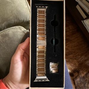 Stainless Steel and Whiskey Barrel Smartwatch Band